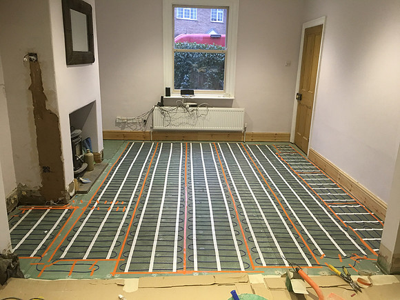 Laying Heat Mat to Dining Area