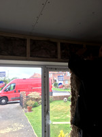 Inner wall built to create cavity to new window wall