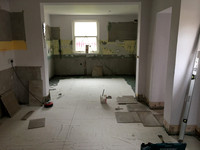 Laying Heat Mat To Kitchen Area