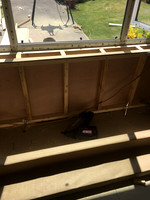Inner wall built to create cavity to new window wall