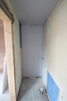 New shower room floor fitted and walls & ceiling plaster boarded
