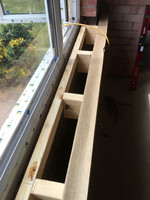 Inner wall built to create cavity to new window wall