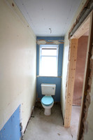 New shower room floor fitted and walls & ceiling plaster boarded